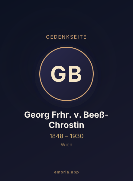 Gedenkportrait von Georg Frhr. v. Beeß-Chrostin
