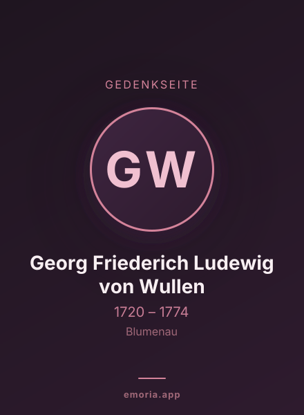Gedenkportrait von Georg Friederich Ludewig von Wullen