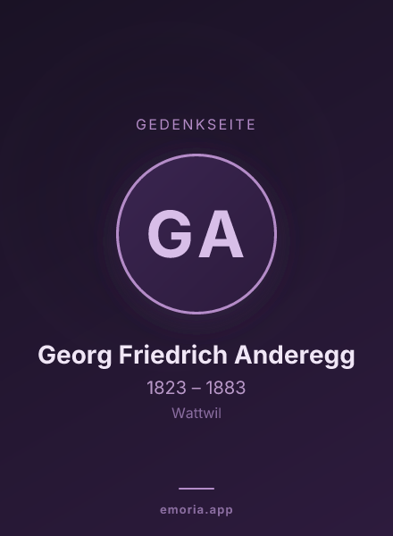 Gedenkportrait von Georg Friedrich Anderegg