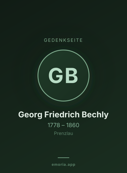 Gedenkportrait von Georg Friedrich Bechly