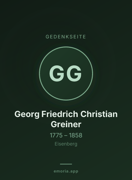 Gedenkportrait von Georg Friedrich Christian Greiner