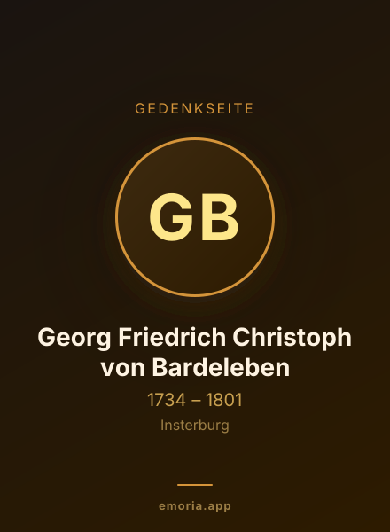 Gedenkportrait von Georg Friedrich Christoph von Bardeleben