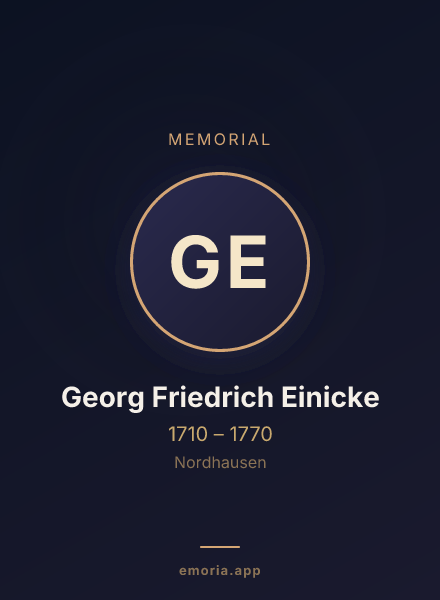 Memorial portrait of Georg Friedrich Einicke
