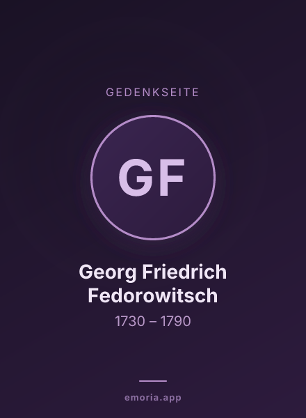 Gedenkportrait von Georg Friedrich Fedorowitsch
