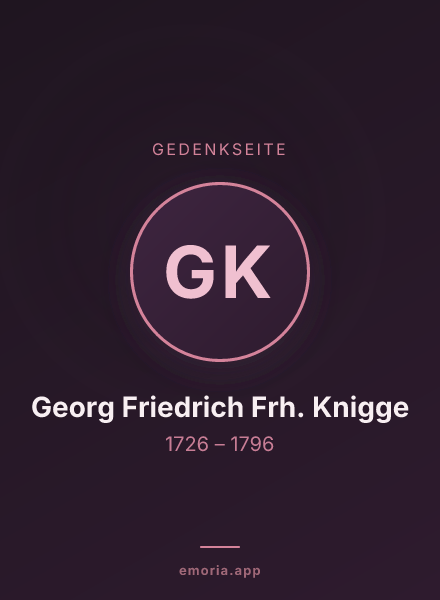 Gedenkportrait von Georg Friedrich Frh. Knigge