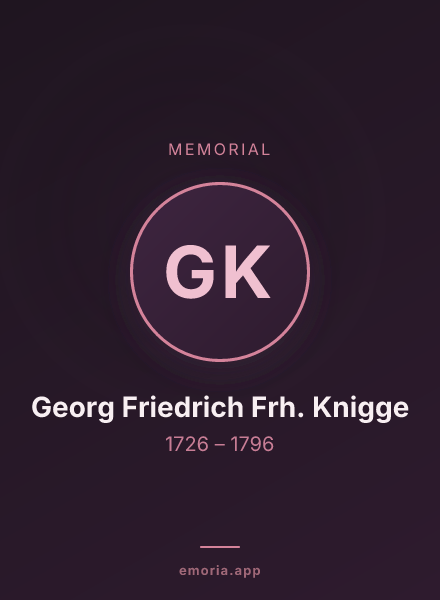 Memorial portrait of Georg Friedrich Frh. Knigge