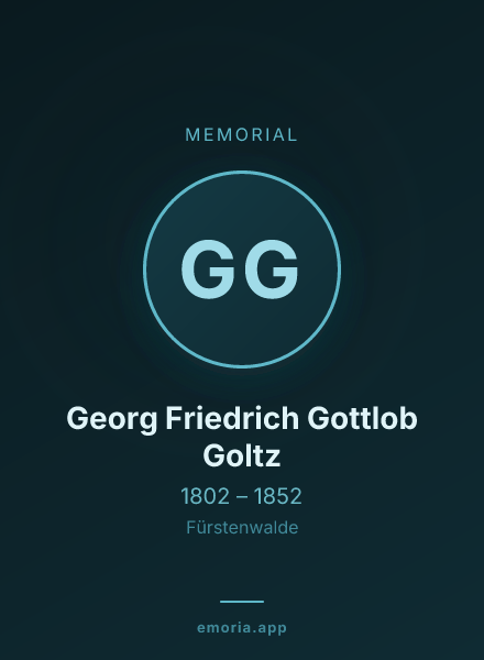 Memorial portrait of Georg Friedrich Gottlob Goltz