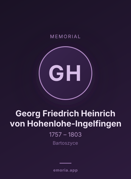 Memorial portrait of Georg Friedrich Heinrich von Hohenlohe-Ingelfingen