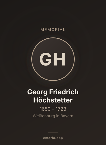 Memorial portrait of Georg Friedrich Höchstetter