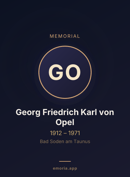 Memorial portrait of Georg Friedrich Karl von Opel