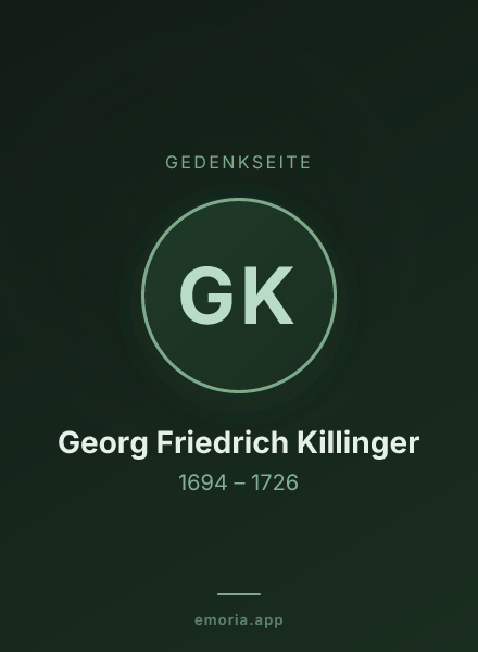 Gedenkportrait von Georg Friedrich Killinger