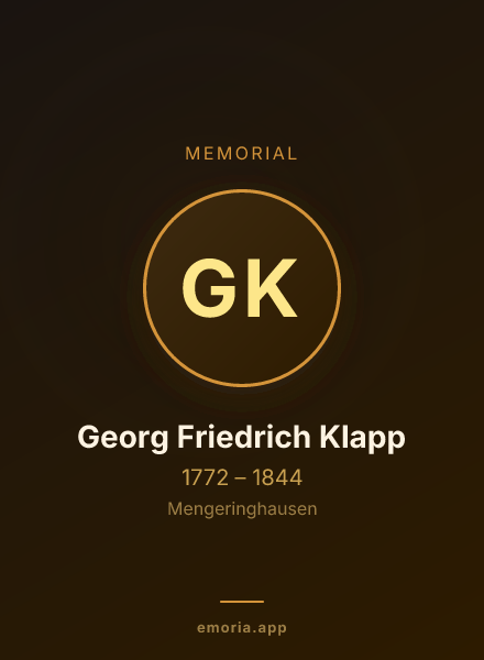 Memorial portrait of Georg Friedrich Klapp