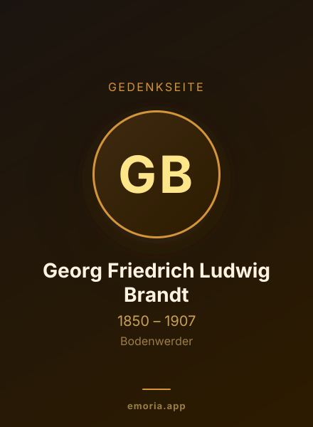 Gedenkportrait von Georg Friedrich Ludwig Brandt