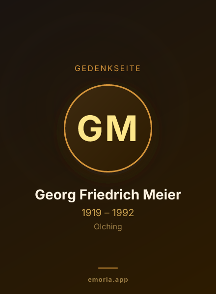 Gedenkportrait von Georg Friedrich Meier