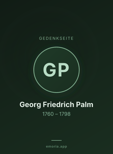 Gedenkportrait von Georg Friedrich Palm