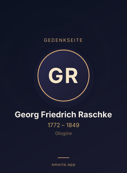 Gedenkportrait von Georg Friedrich Raschke