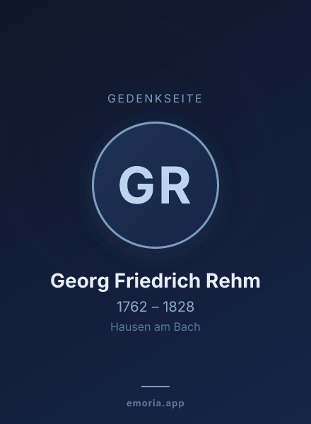 Gedenkportrait von Georg Friedrich Rehm