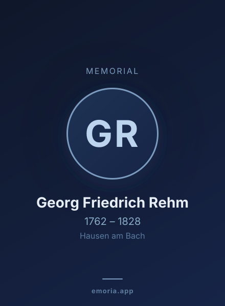 Memorial portrait of Georg Friedrich Rehm