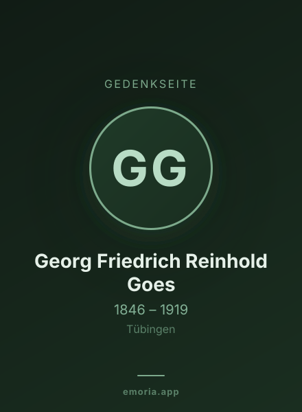 Gedenkportrait von Georg Friedrich Reinhold Goes