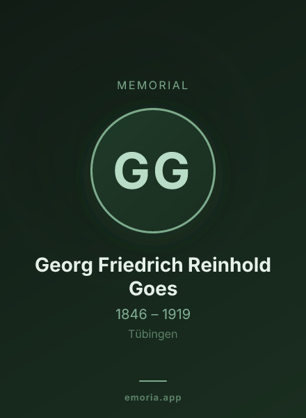 Memorial portrait of Georg Friedrich Reinhold Goes