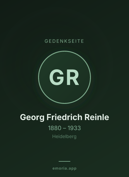 Gedenkportrait von Georg Friedrich Reinle