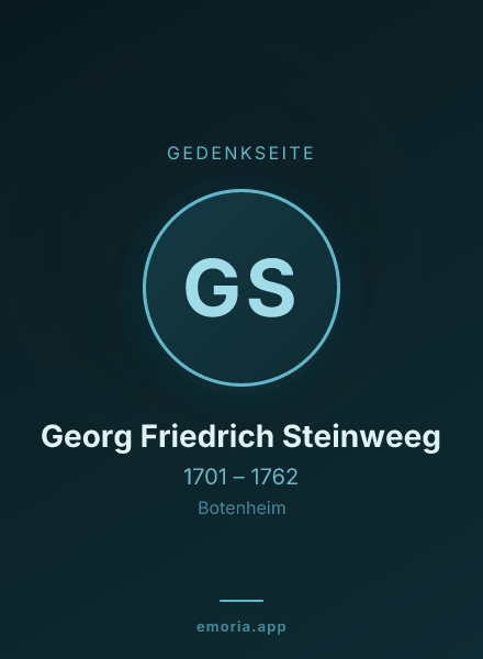 Gedenkportrait von Georg Friedrich Steinweeg