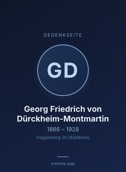 Gedenkportrait von Georg Friedrich von Dürckheim-Montmartin