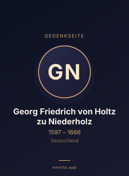Gedenkportrait von Georg Friedrich von Holtz zu Niederholz