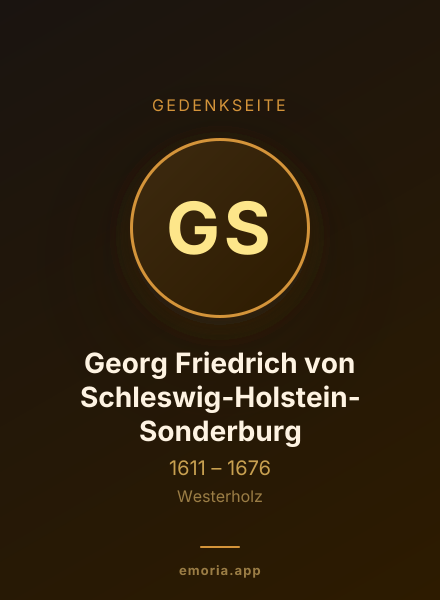 Gedenkportrait von Georg Friedrich von Schleswig-Holstein-Sonderburg