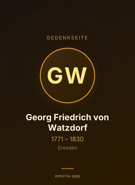 Gedenkportrait von Georg Friedrich von Watzdorf