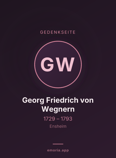 Gedenkportrait von Georg Friedrich von Wegnern