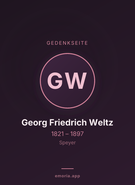 Gedenkportrait von Georg Friedrich Weltz