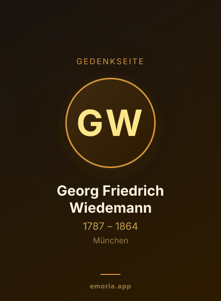 Gedenkportrait von Georg Friedrich Wiedemann