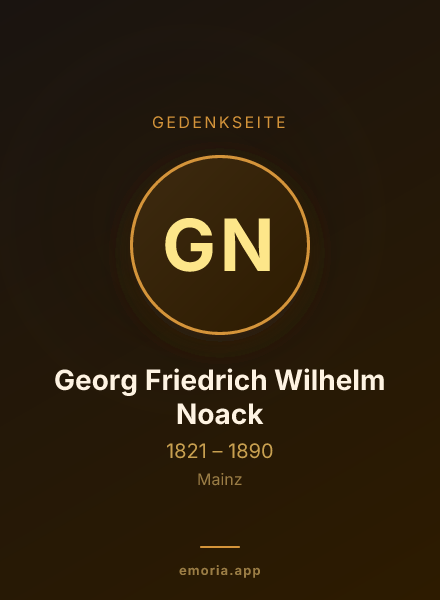 Gedenkportrait von Georg Friedrich Wilhelm Noack