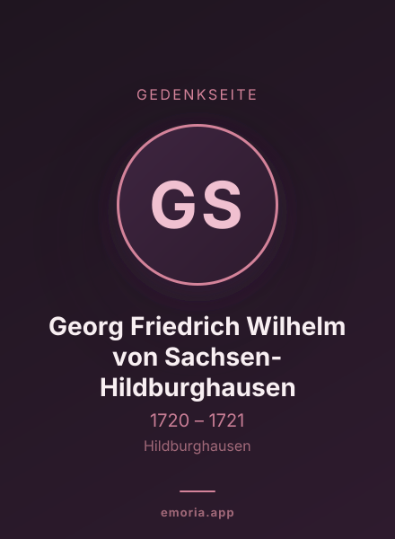 Gedenkportrait von Georg Friedrich Wilhelm von Sachsen-Hildburghausen