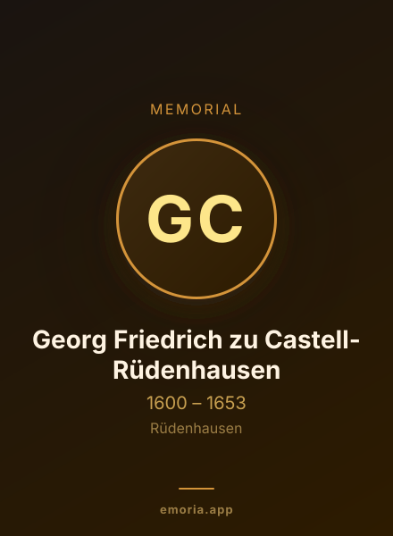 Memorial portrait of Georg Friedrich zu Castell-Rüdenhausen