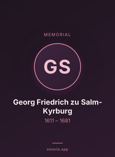 Memorial portrait of Georg Friedrich zu Salm-Kyrburg