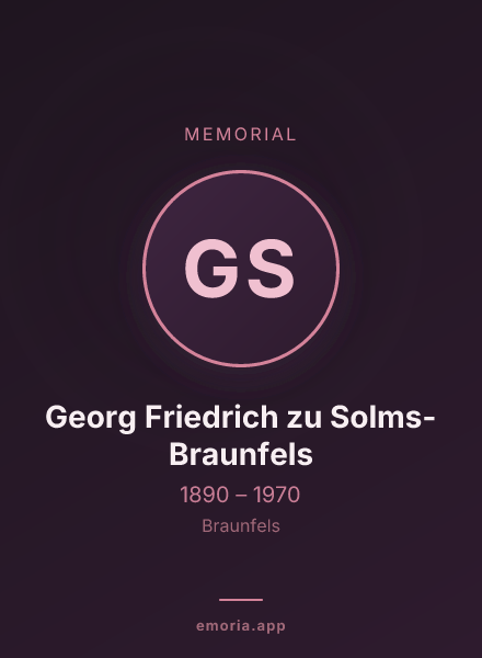 Memorial portrait of Georg Friedrich zu Solms-Braunfels
