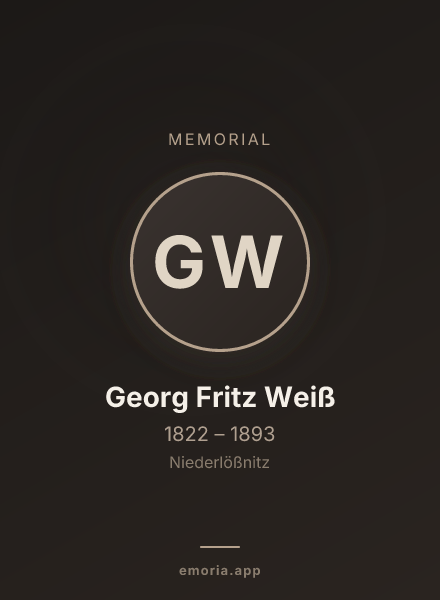Memorial portrait of Georg Fritz Weiß