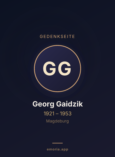 Gedenkportrait von Georg Gaidzik