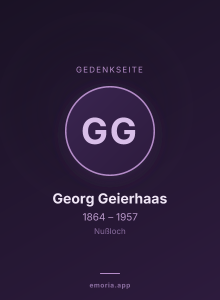Gedenkportrait von Georg Geierhaas