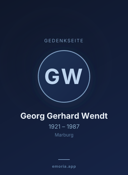 Gedenkportrait von Georg Gerhard Wendt