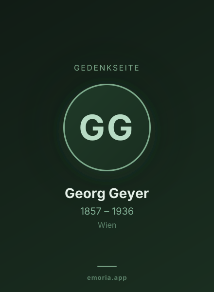 Gedenkportrait von Georg Geyer