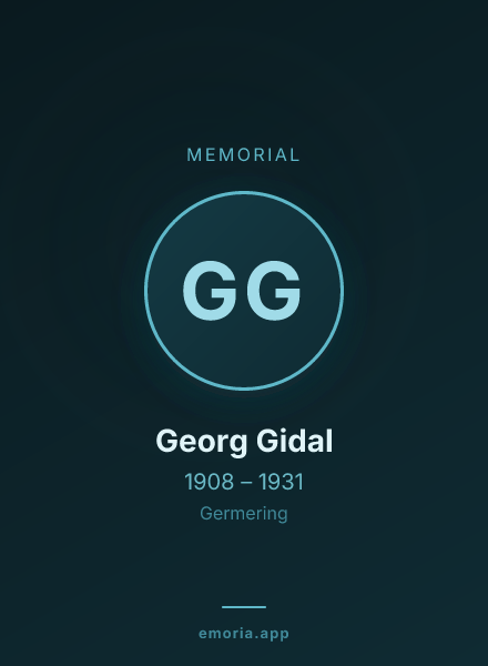 Memorial portrait of Georg Gidal