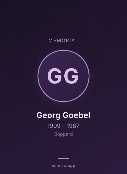 Memorial portrait of Georg Goebel