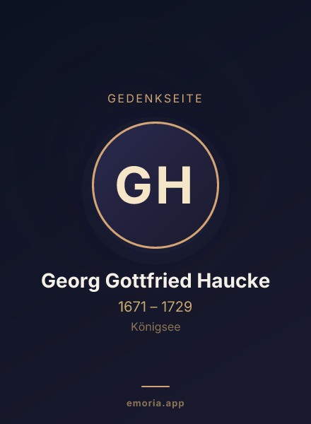 Gedenkportrait von Georg Gottfried Haucke