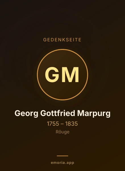 Gedenkportrait von Georg Gottfried Marpurg