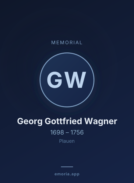 Memorial portrait of Georg Gottfried Wagner
