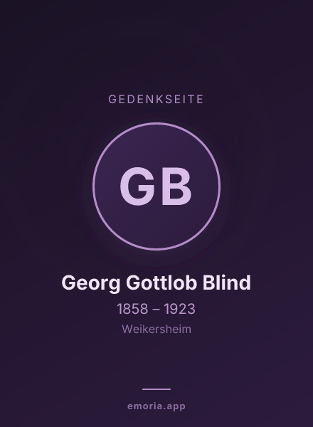 Gedenkportrait von Georg Gottlob Blind
