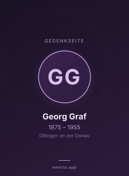 Gedenkportrait von Georg Graf